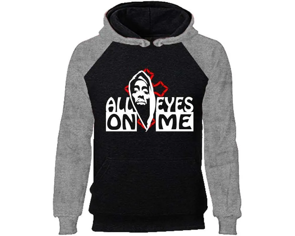 All Eyes On Me Raglan Hoodie, Rap, Hip-Hop R&B Inspired Raglan Hoodie