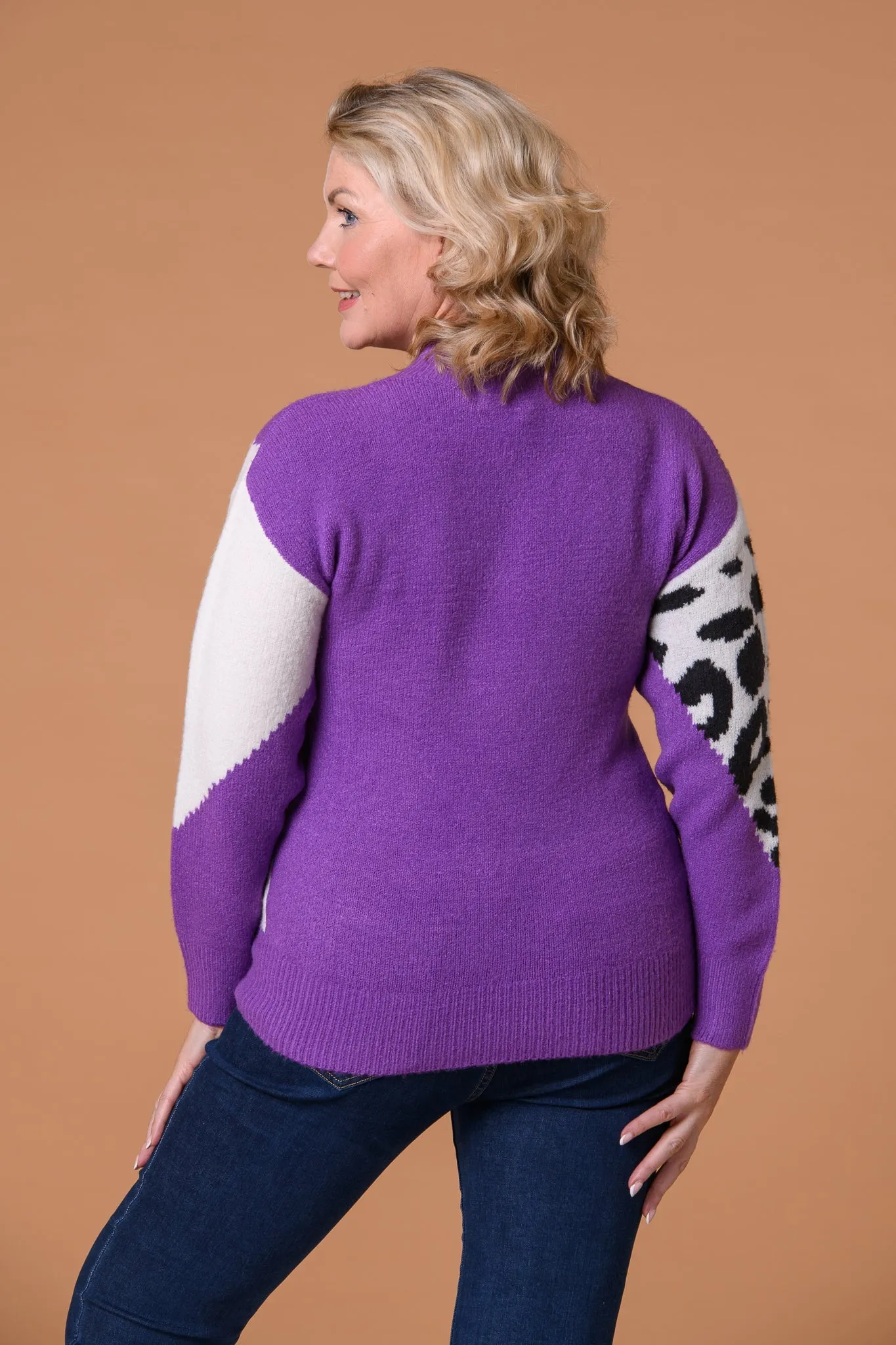 Animal Colour Block Sweater