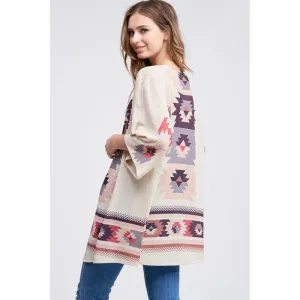 Aztec kimono cardigan- purples