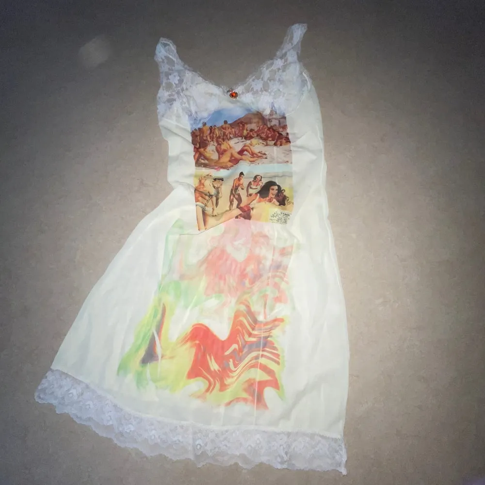 beach scene reworked slip dress