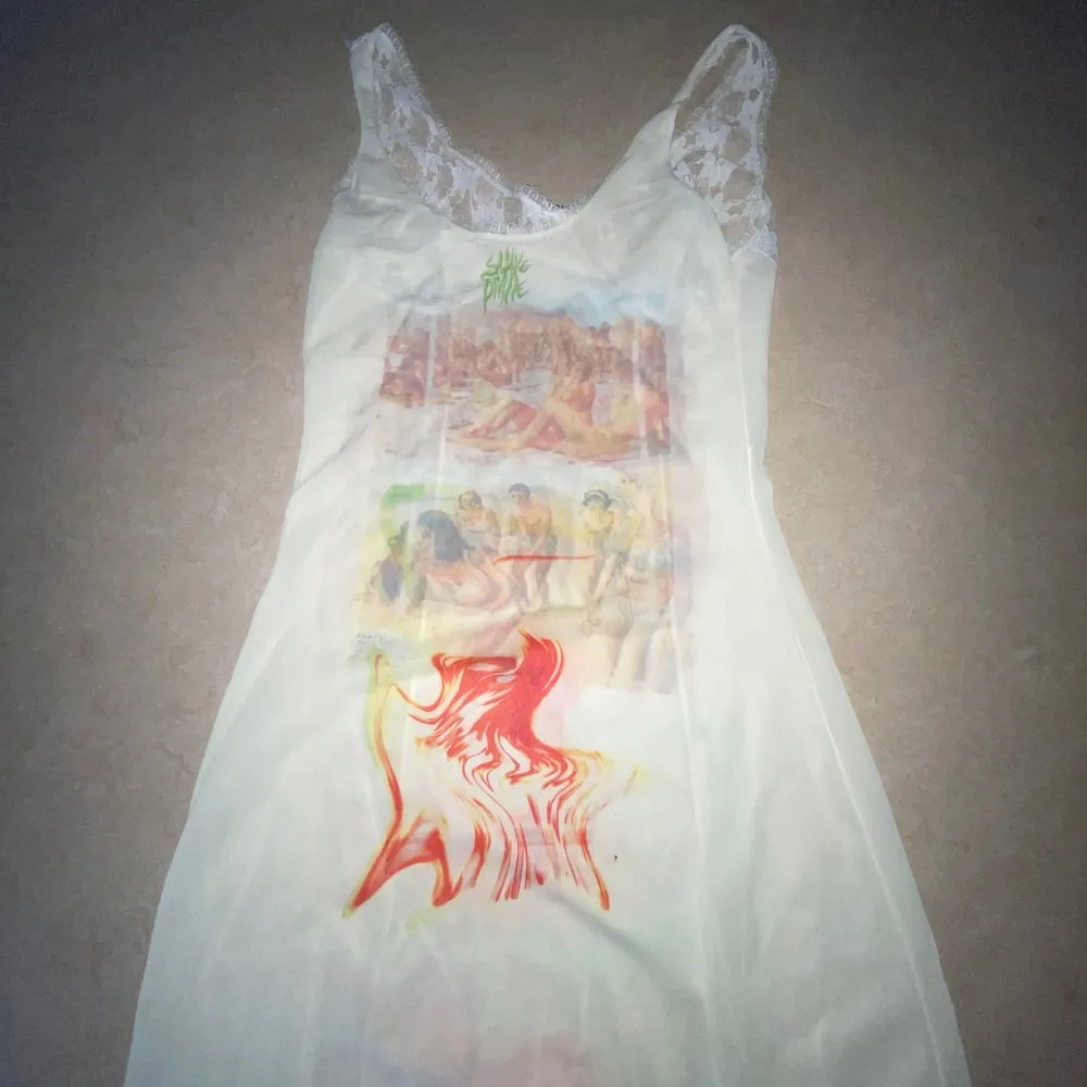 beach scene reworked slip dress