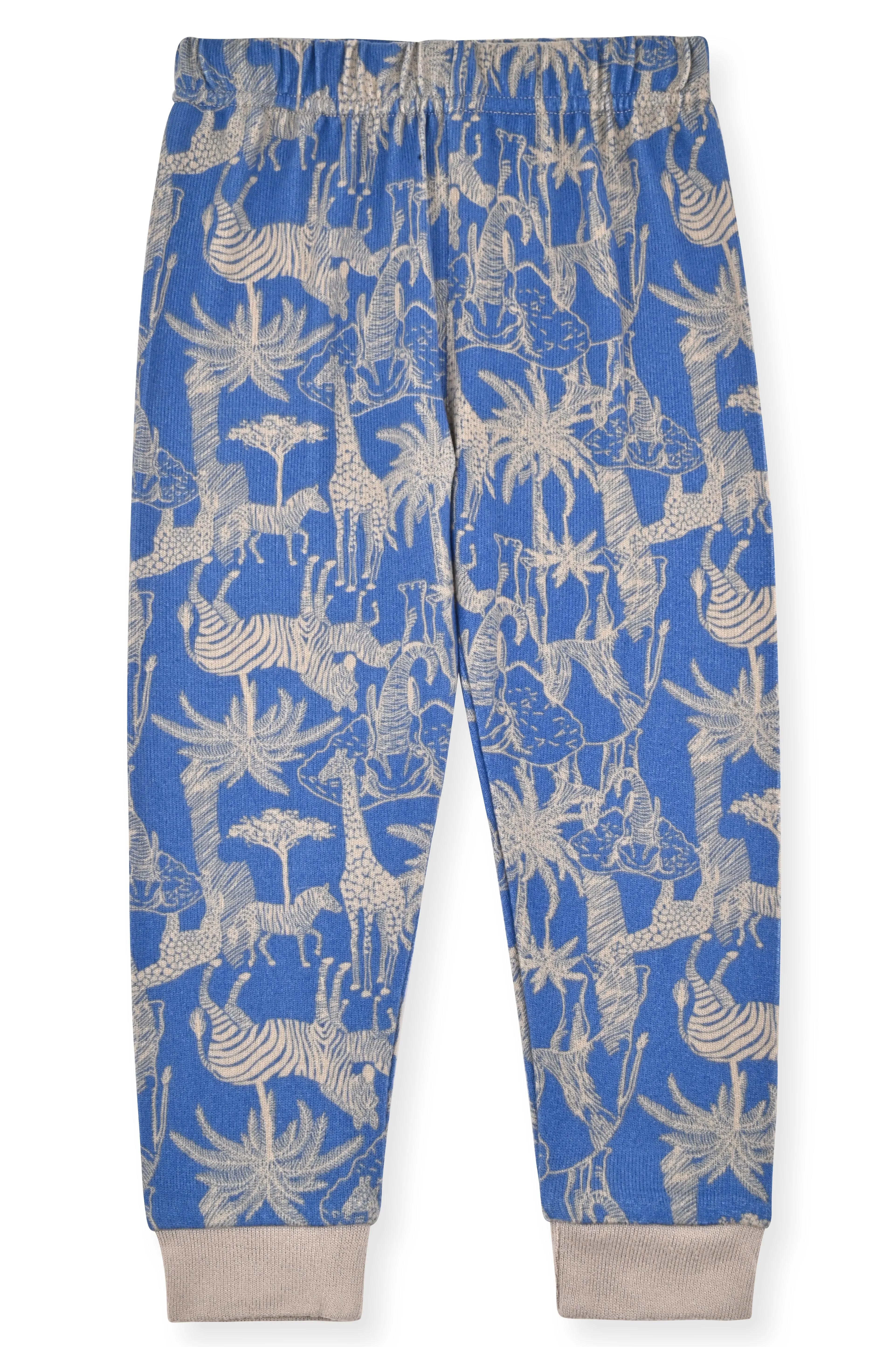 Boys 2-Piece Super Soft Jersey Snug-Fit Pajama Set with Socks- Jungle Safari.