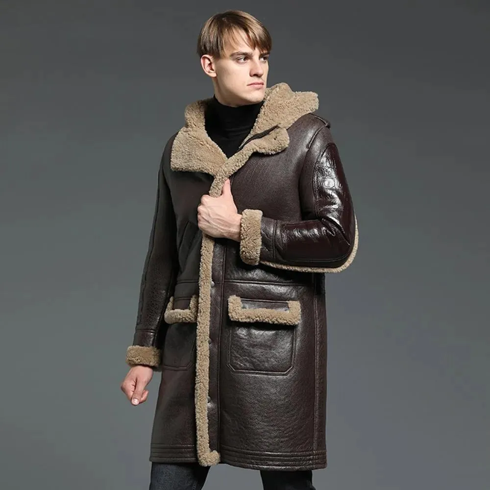 Brown Men's B3 Shearling Coat