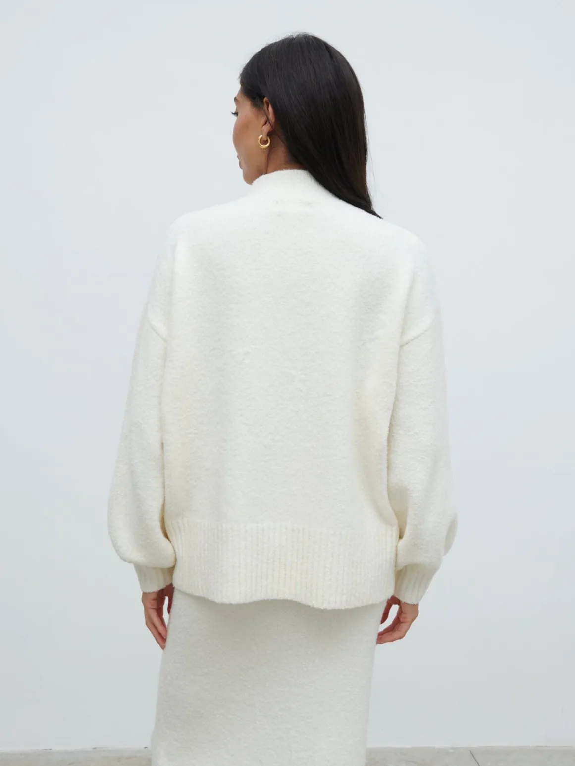 Camille Balloon Sleeve Knit Jumper - Cream