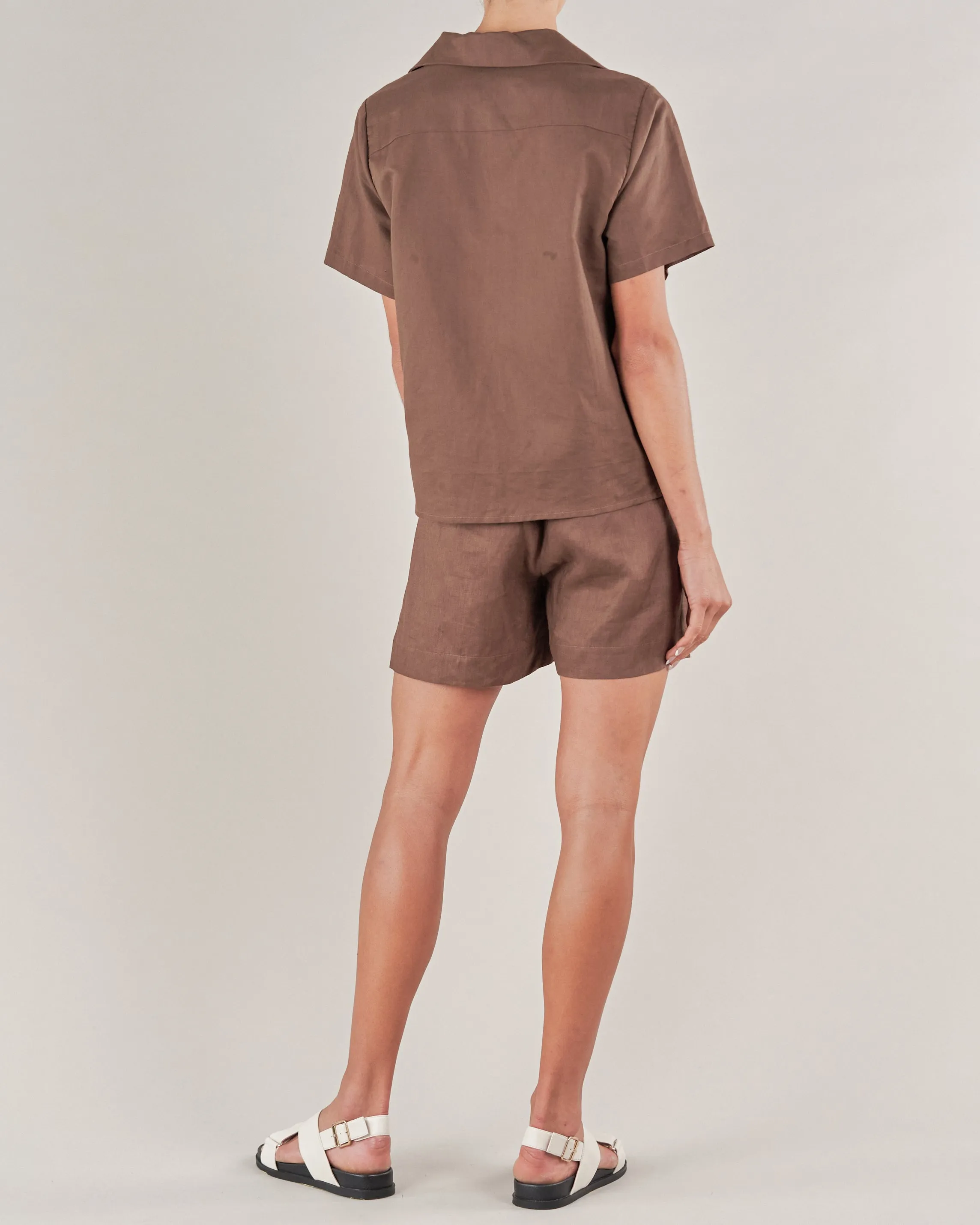 Cancun Linen Short - Chocolate