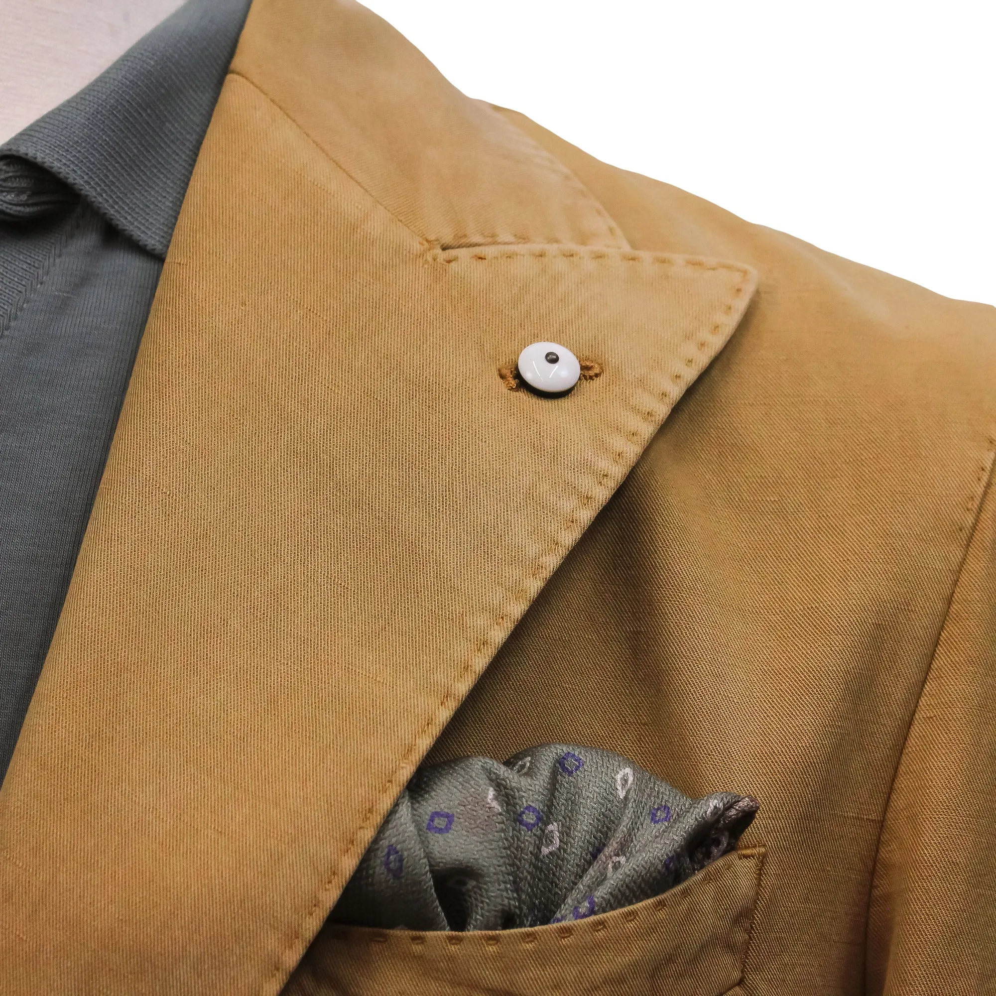 Caramel Solid Lyocell-Linen-Cotton Unlined Sport Jacket - L.B.M 1911