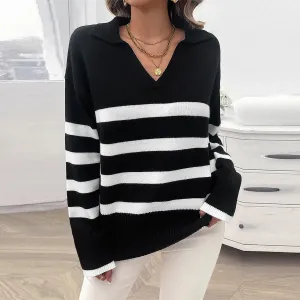 Collared Streak Pullover