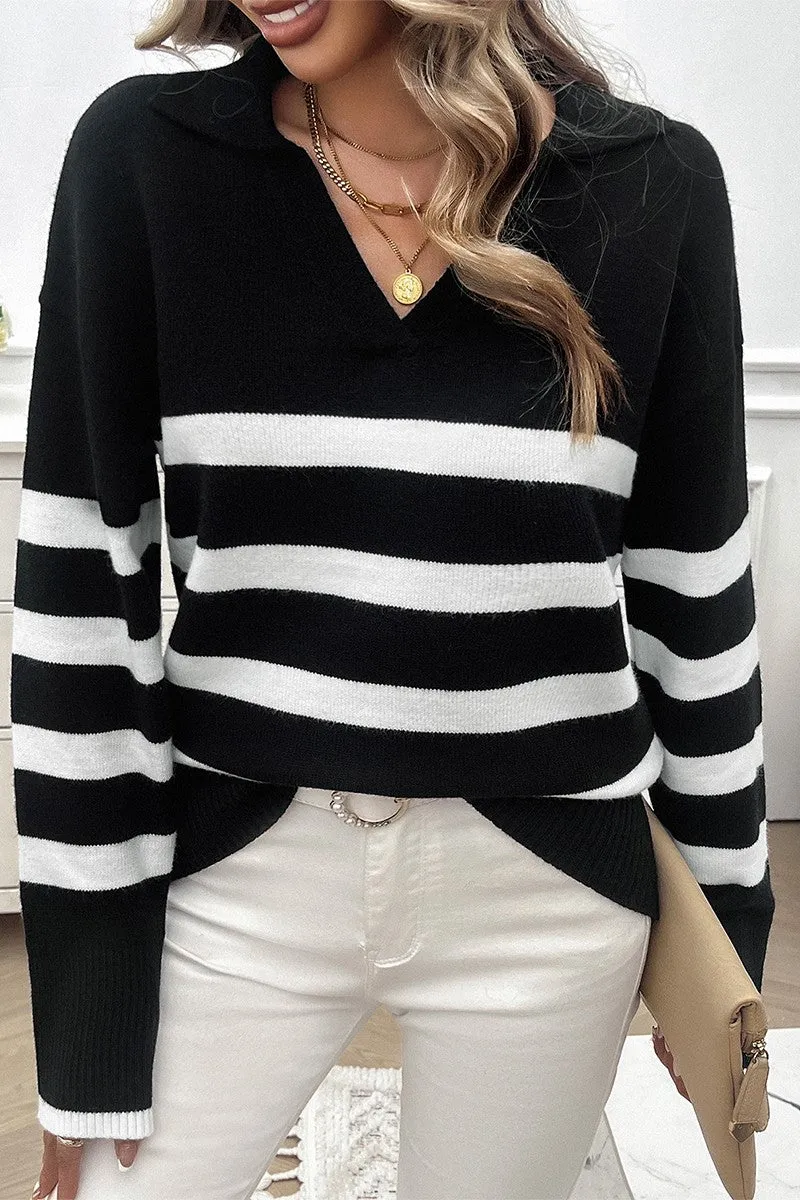 Collared Streak Pullover