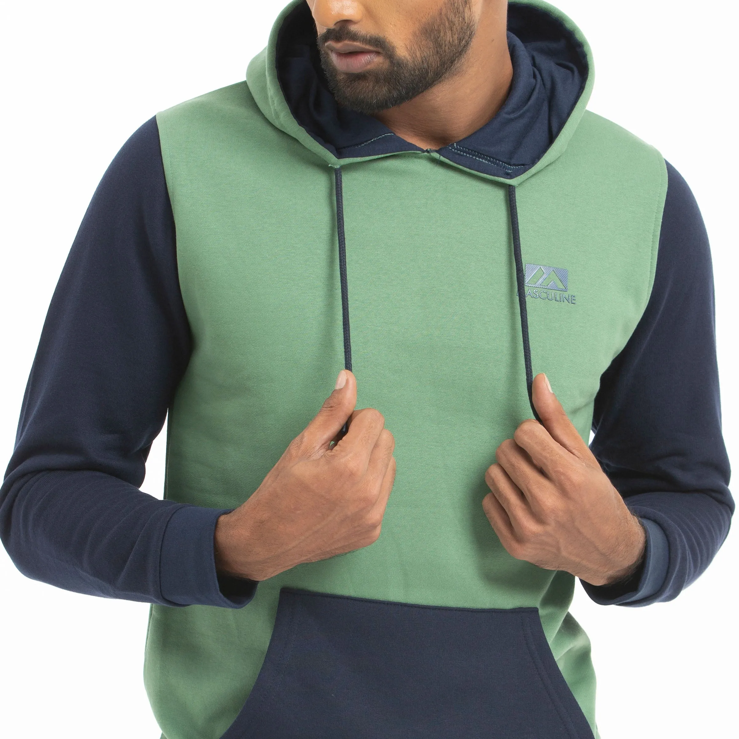 Contrast Long Sleeve Hoodie - Mint Green