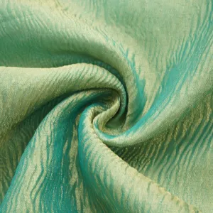 Dark Green Shimmer Crushed Tissue Fabric