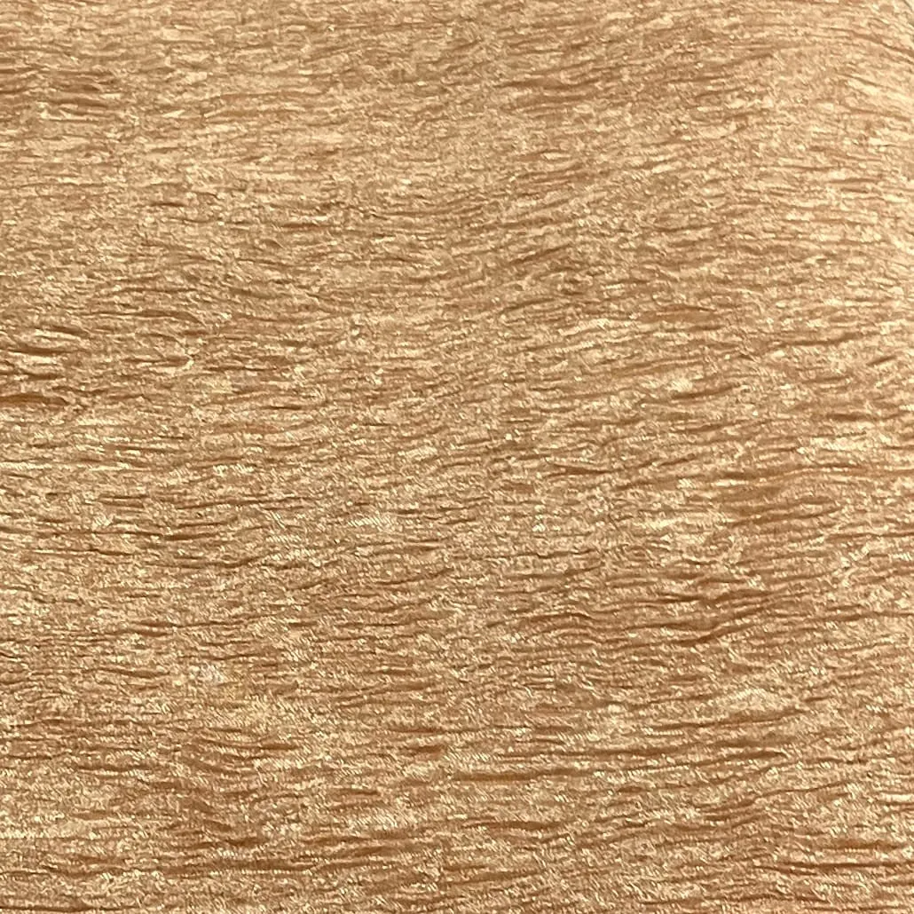 Dusky Orange Solid Shimmer Crushed Tissue Fabric