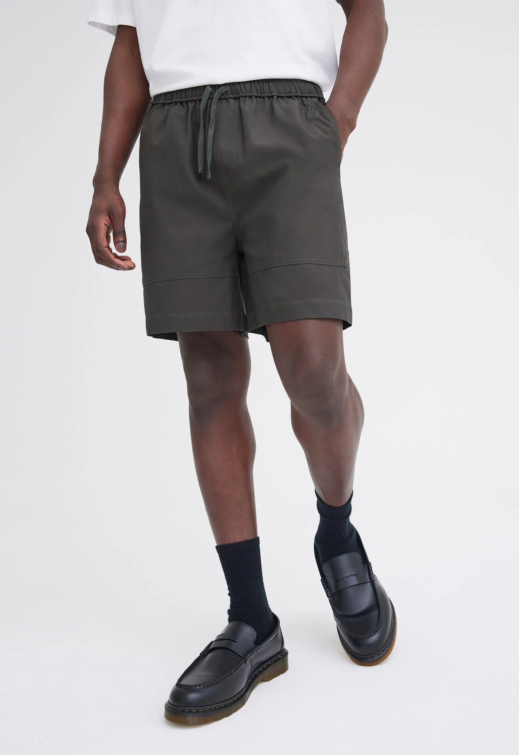 Edon Cotton Twill Short - Steelo Grey