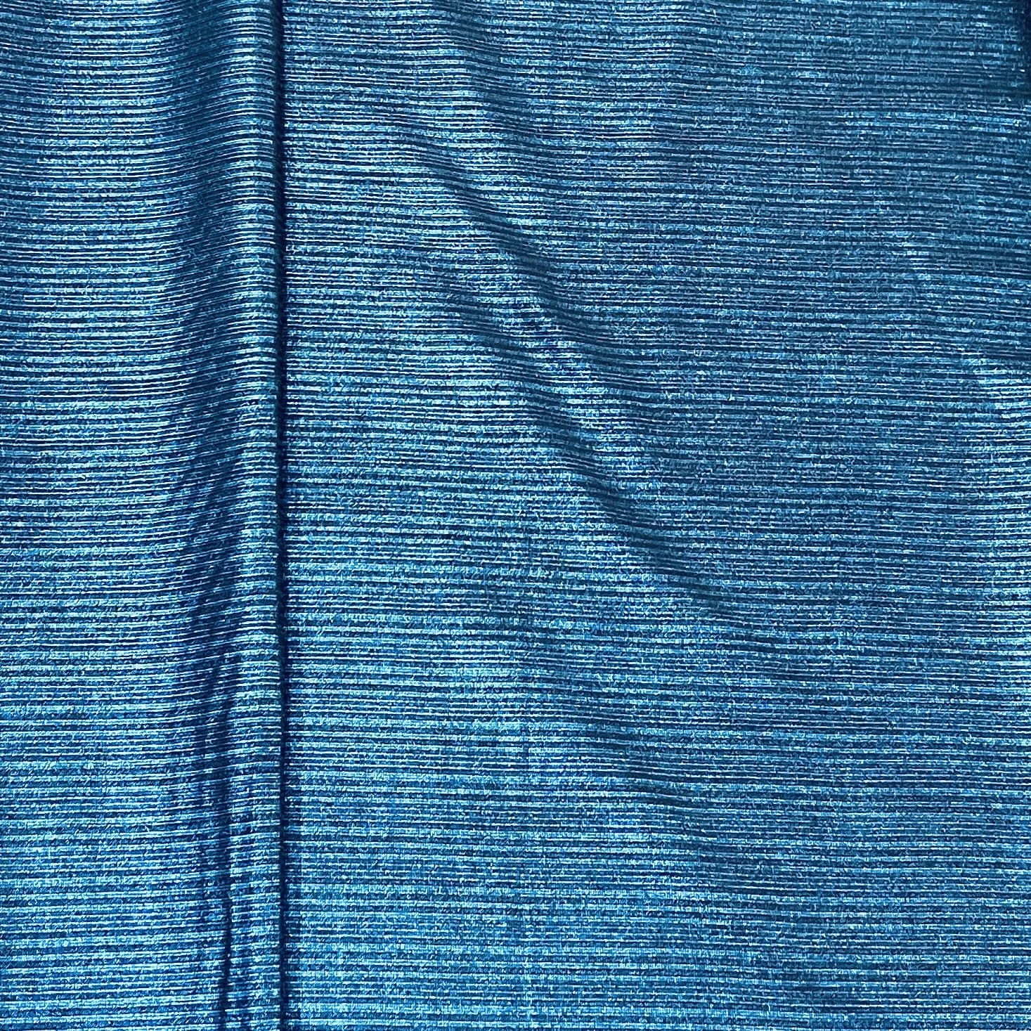 Exclusive Teal Blue Solid Metallic Knitted Lycra Fabric