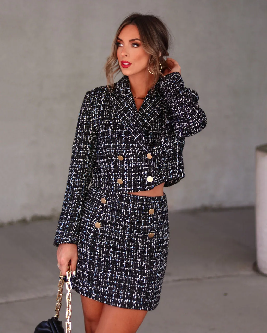 Fabiana Tweed Crop Blazer