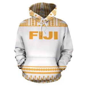 Fiji Tapa All Over Hoodie - White Version - BN09