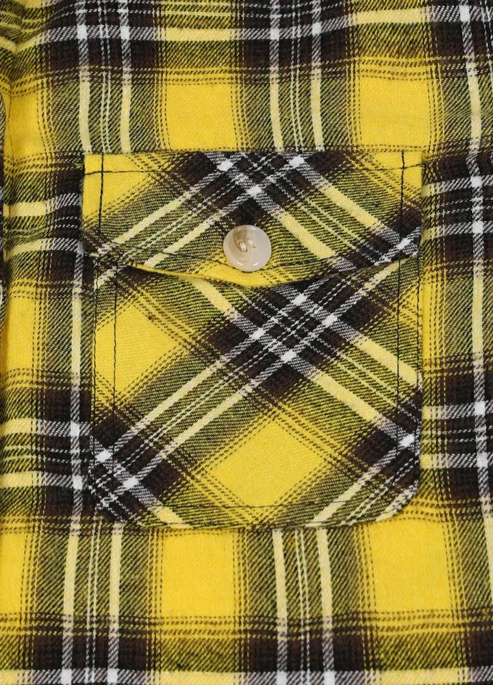 Girls Matching Family Yellow Hooded Plaid Flannel Shirt Jacket