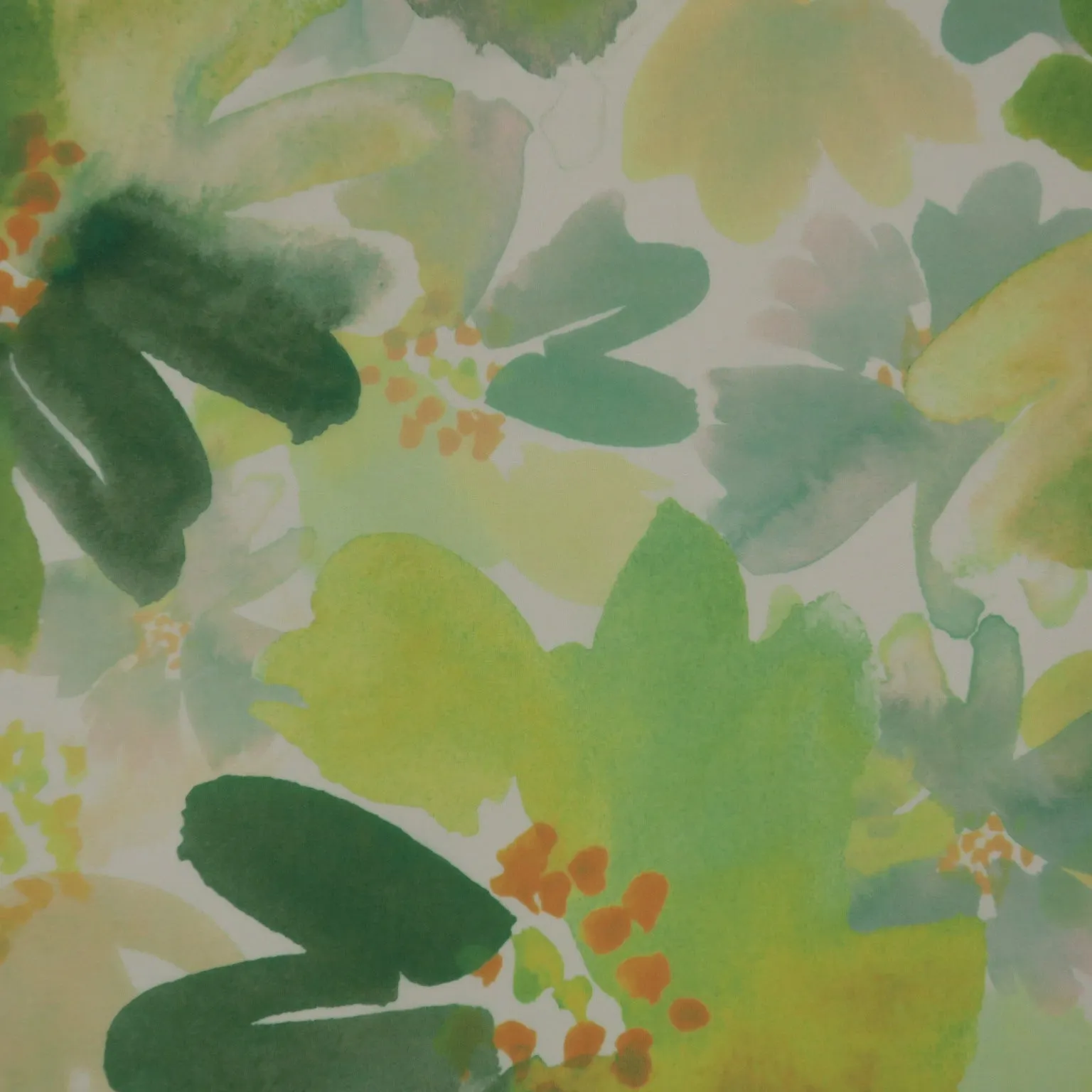 Green and Yellow Floral Abstract Polyester Georgette Fabric