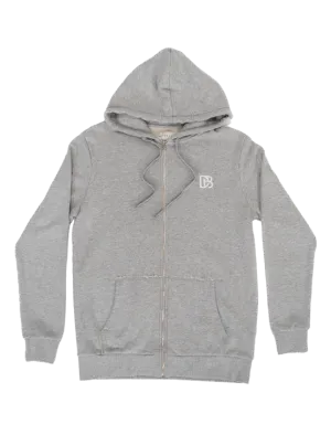 Grey Melange Zip Hoodie