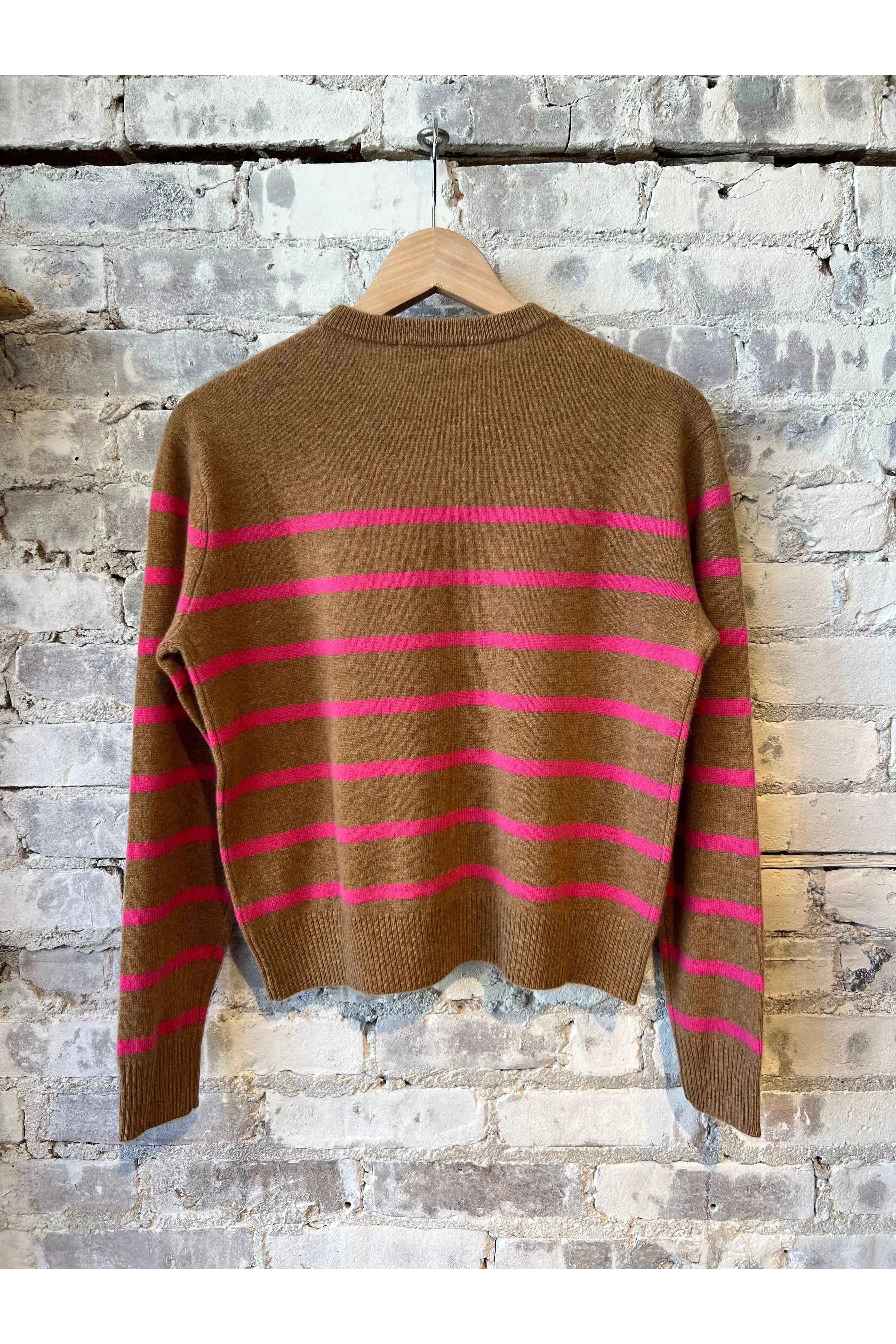 Harper Cashmere Sweater - Camel/Pink