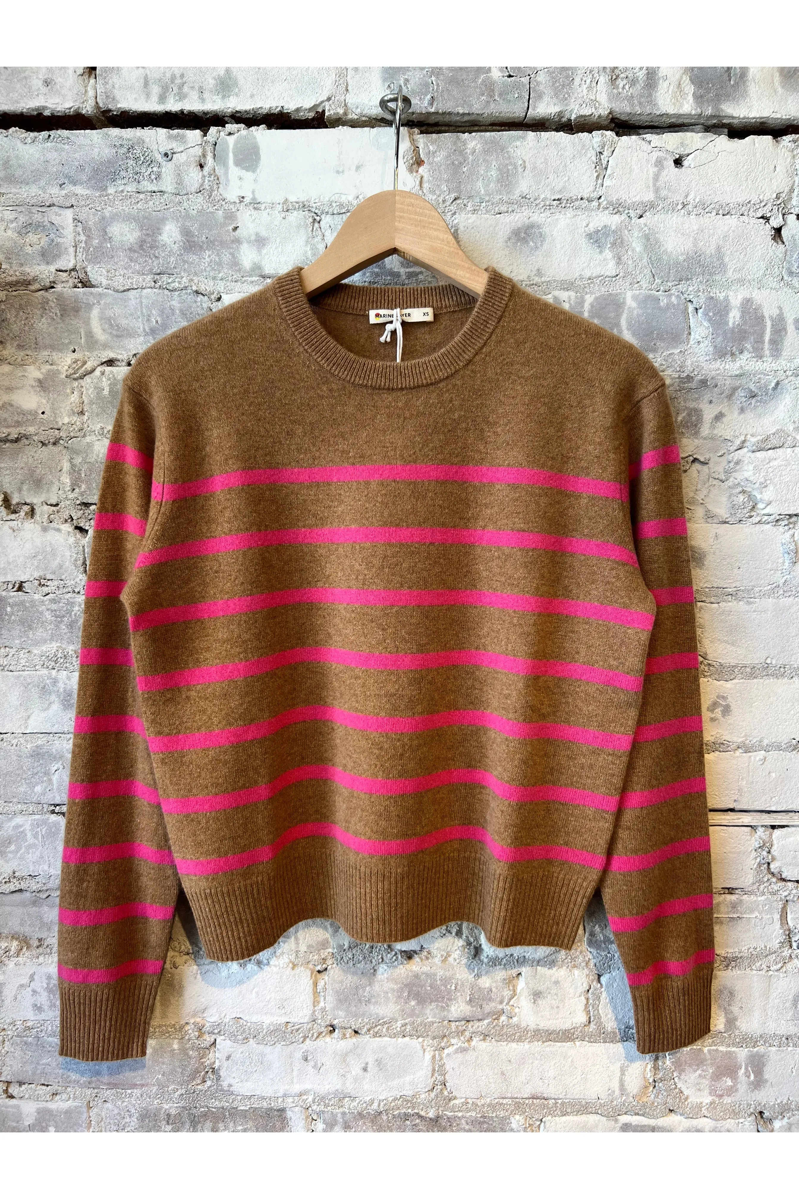 Harper Cashmere Sweater - Camel/Pink