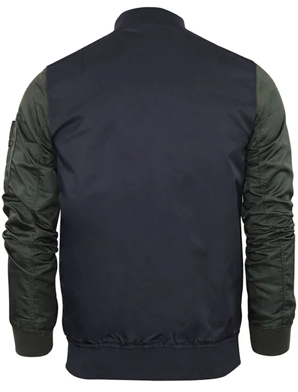 Helsingborg Bomber Jacket with Raglan Sleeves in Navy / Khaki