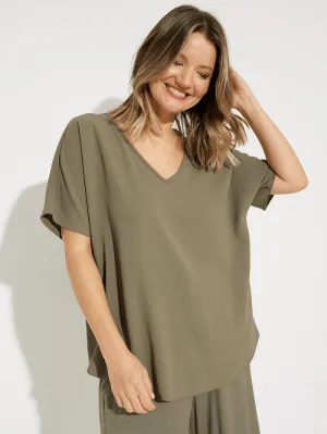 Joseph Ribkoff Olive Green Loose T-Shirt 231002 3975