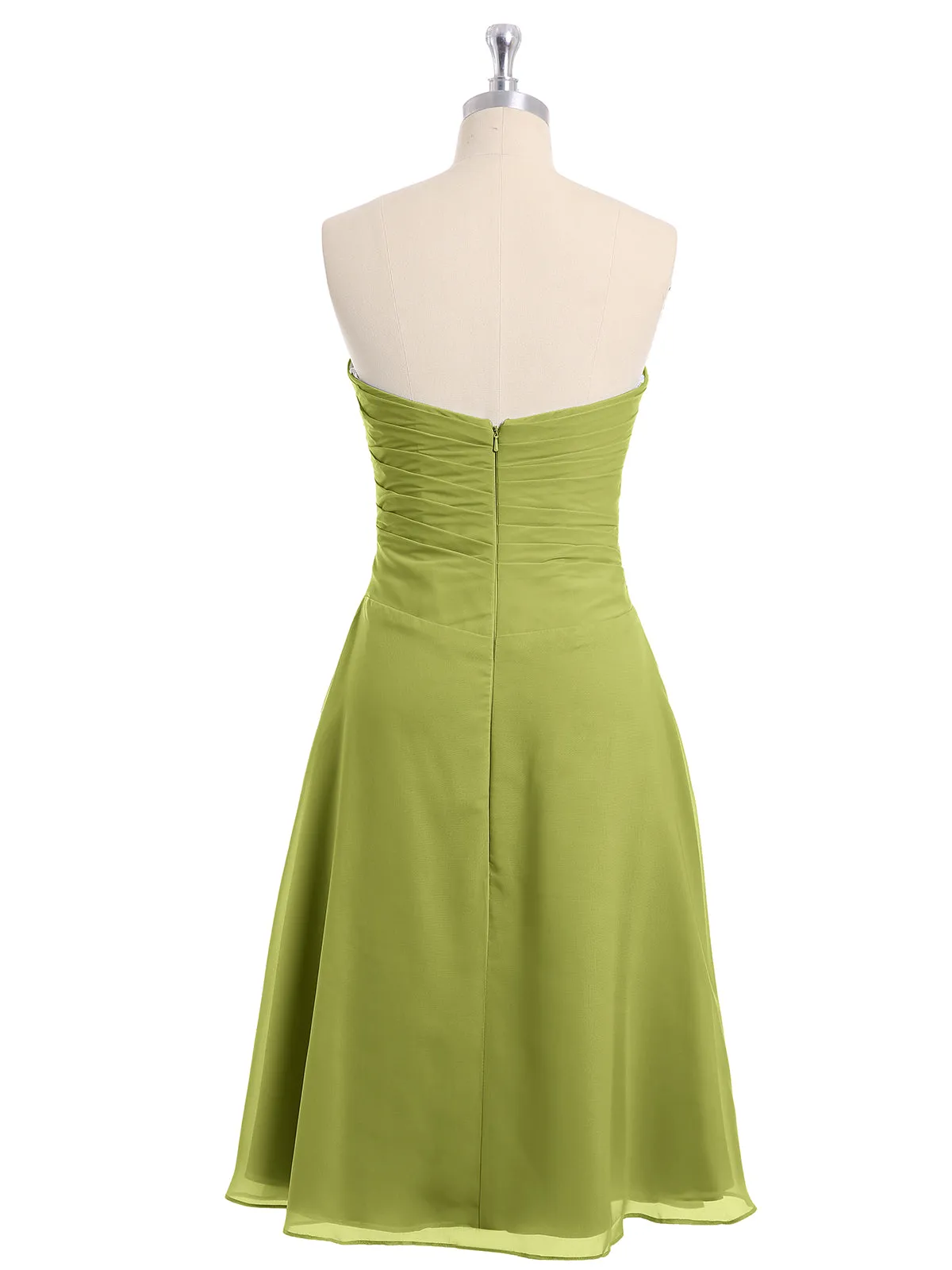 Knee Length Chiffon Dress with Sweetheart Neck-Clover Plus Size