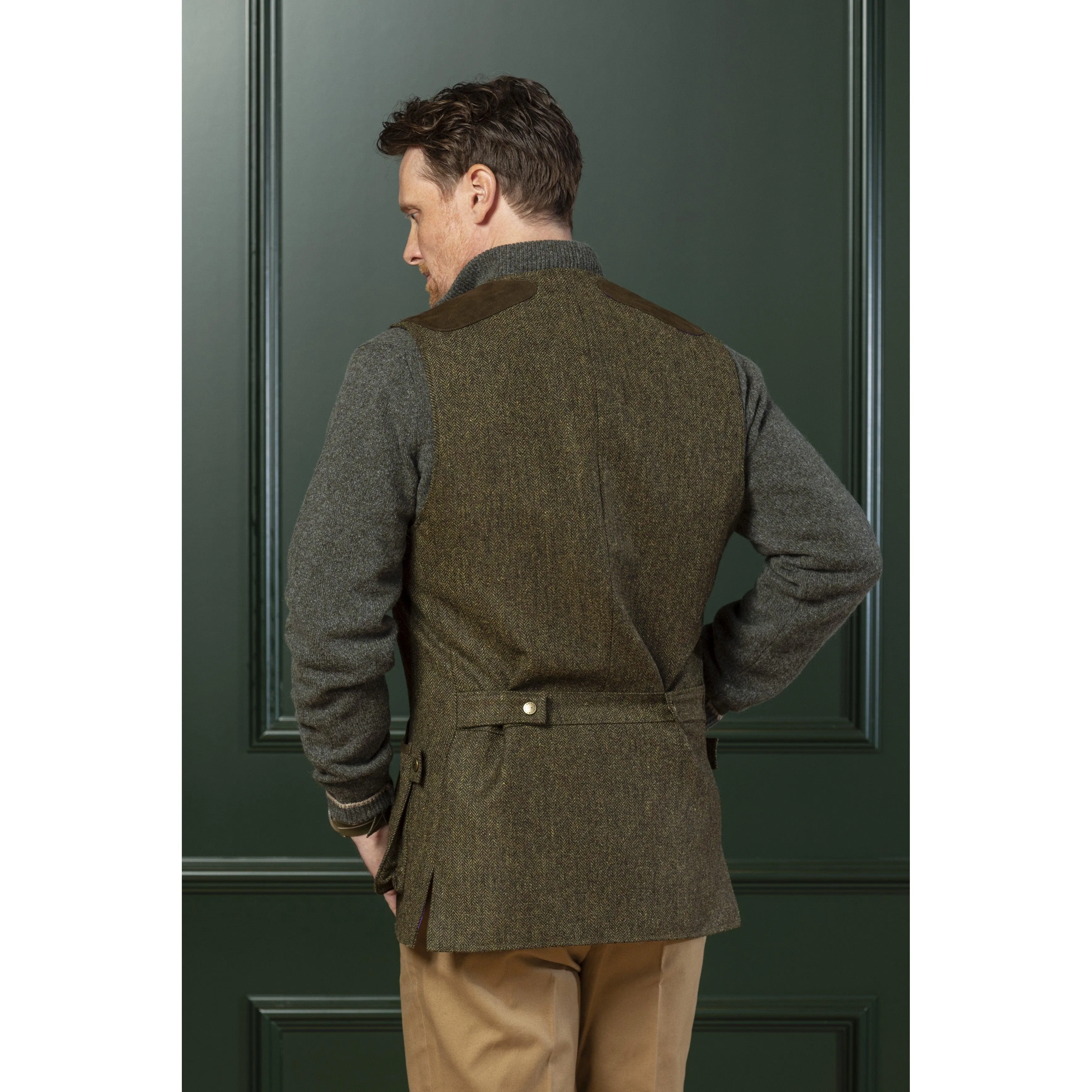 Laksen Leith Mens Tweed Shooting Vest - Kirkton Tweed