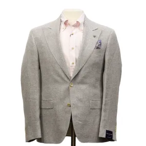 Light Gray Linen/Silk/Cotton Peak Lapel Morgan Contemporary Fit Sport Jacket - Jack Victor 1913