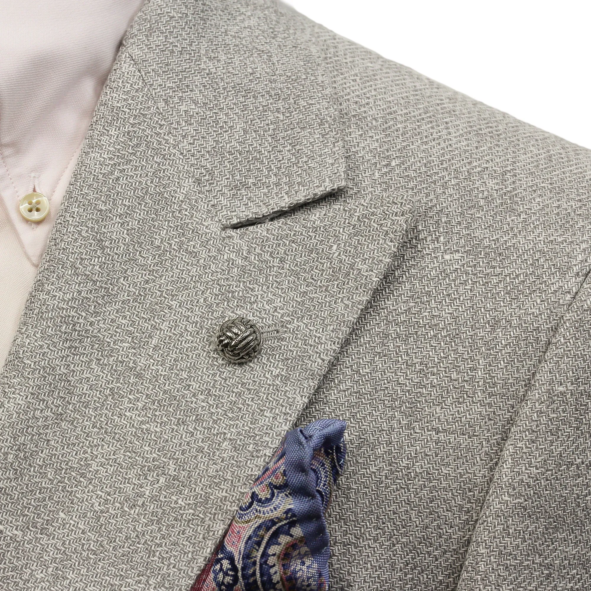 Light Gray Linen/Silk/Cotton Peak Lapel Morgan Contemporary Fit Sport Jacket - Jack Victor 1913