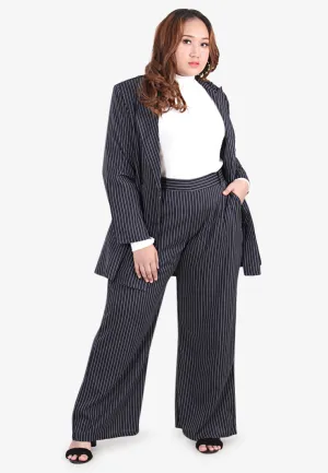 Lucy Lightweight City Pinstripe Blazer - Navy Blue