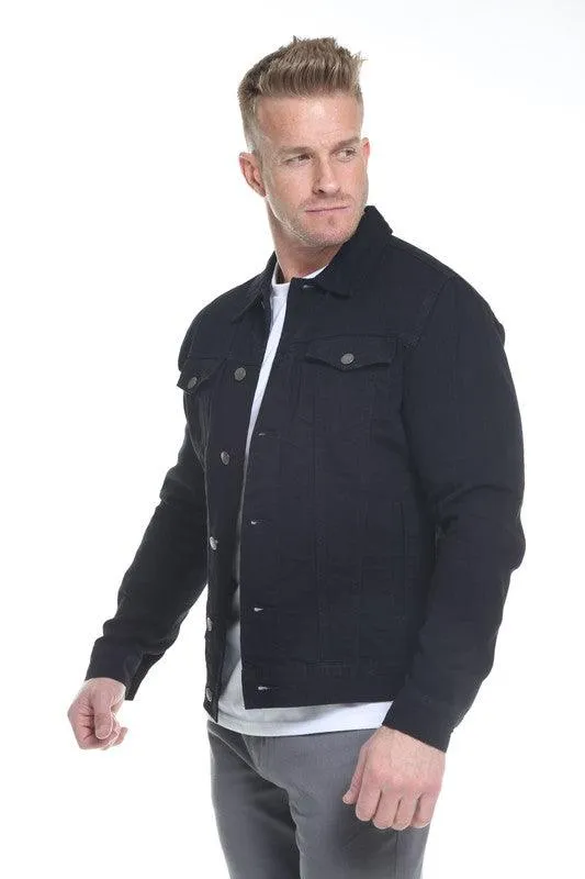 Mens Black Button Down Denim Jackets