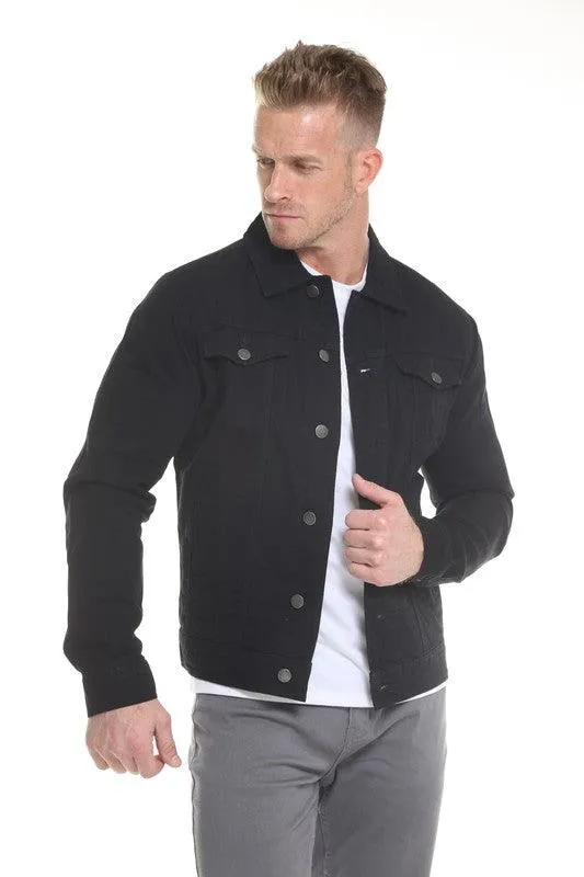 Mens Black Button Down Denim Jackets