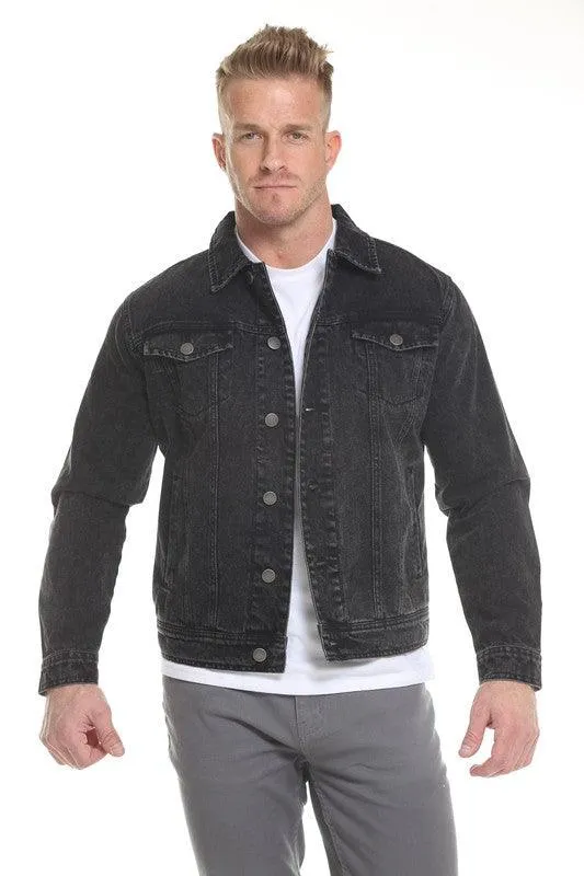 Mens Black Button Down Denim Jackets