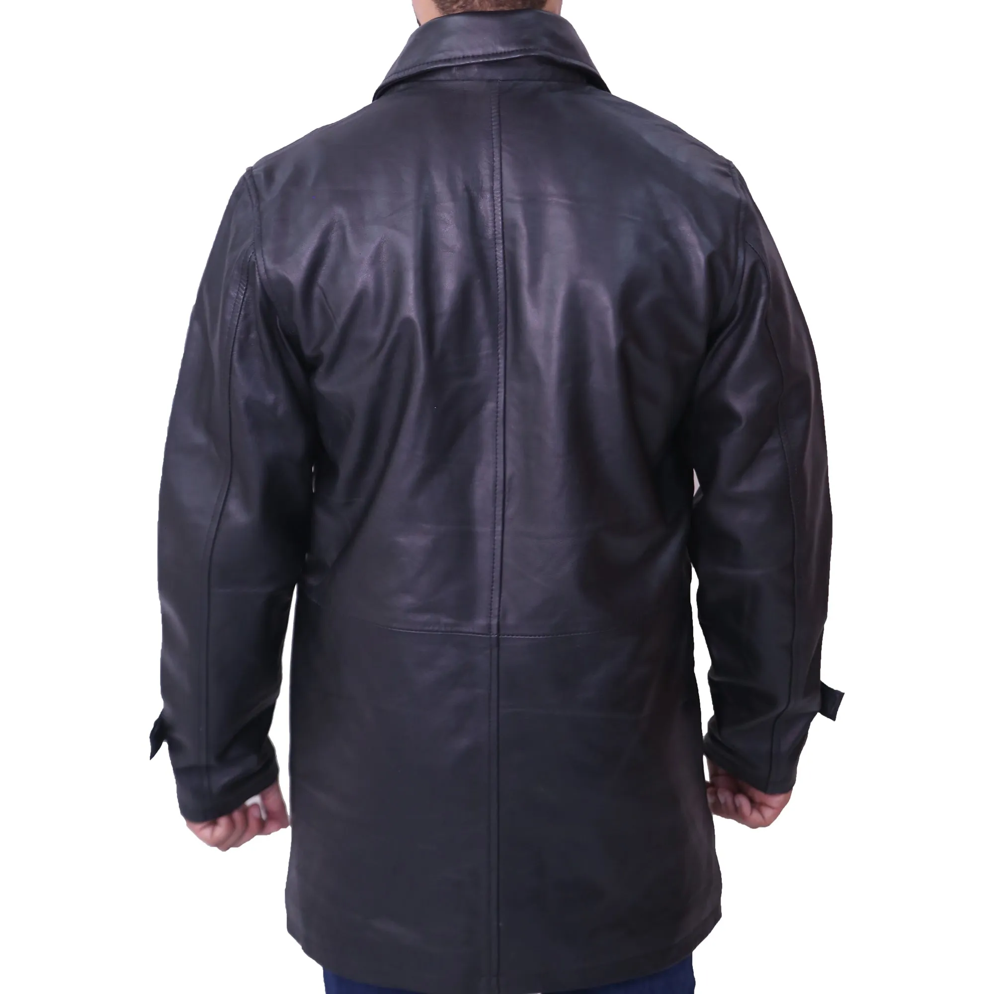 Mens Black Leather Coat