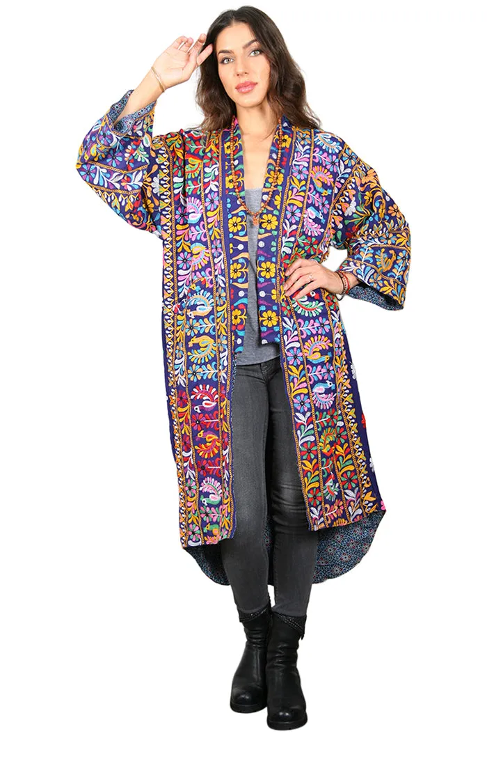 Mirrored/Royal - Vintage Kimono Coat