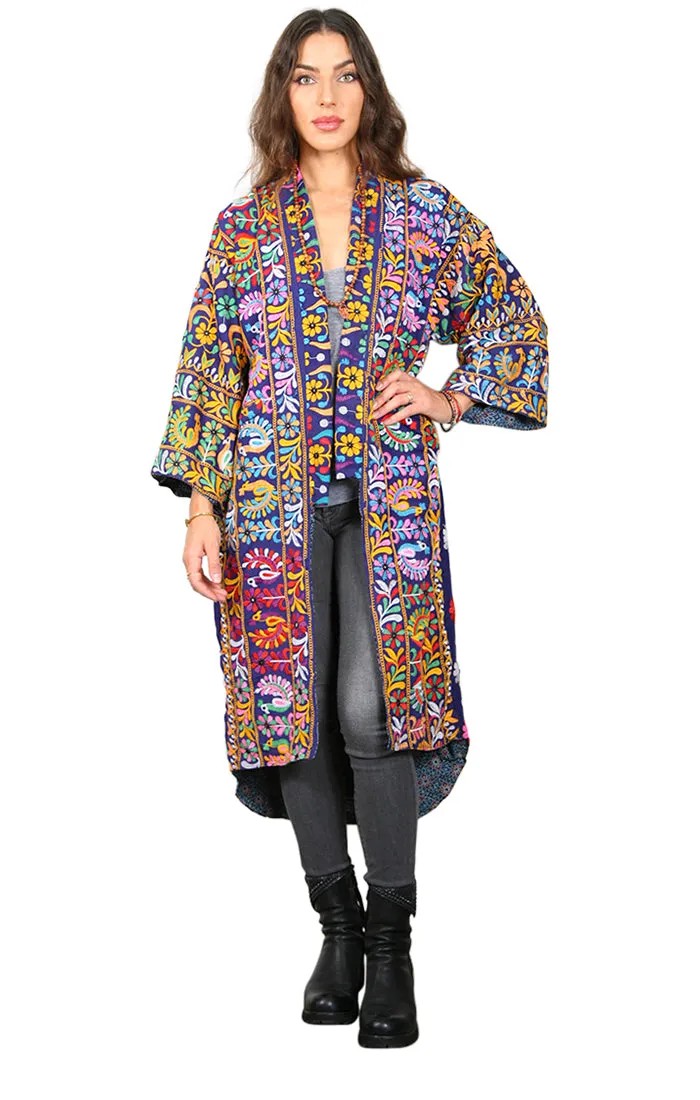 Mirrored/Royal - Vintage Kimono Coat