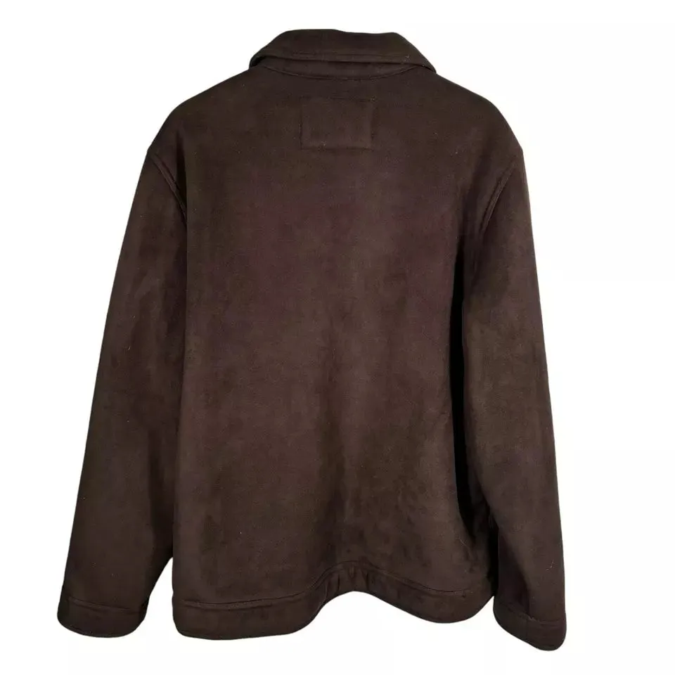 NAUTICA FAUX SUEDE WITH FAUX FUR LINING SUPER SOFT MENS JACKET