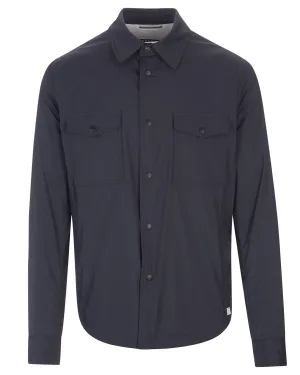 Navy Lightweight Nylon Shirt Jacket