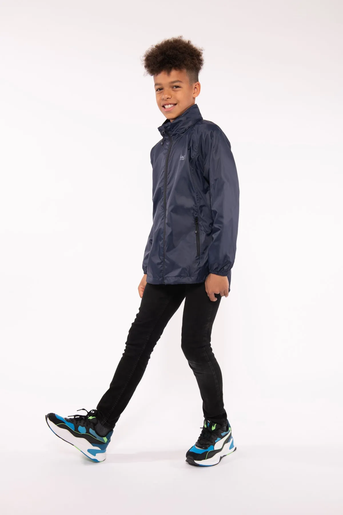 Origin Mini Packable Waterproof Kids Jacket - Navy