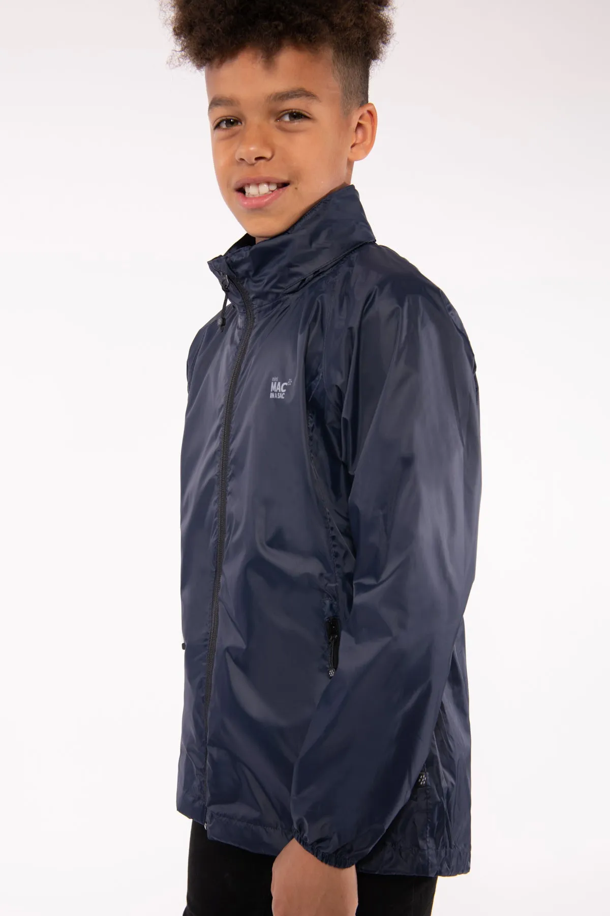 Origin Mini Packable Waterproof Kids Jacket - Navy