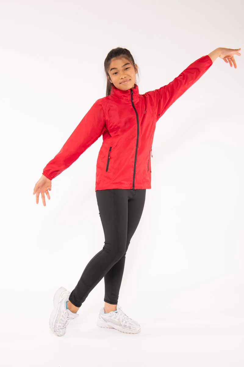 Origin Mini Packable Waterproof Kids Jacket - Red