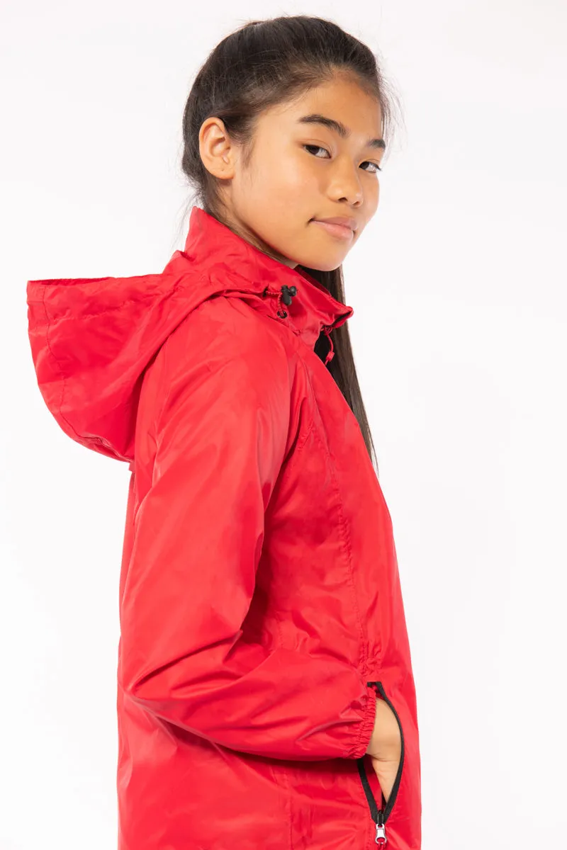 Origin Mini Packable Waterproof Kids Jacket - Red