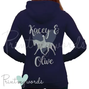 Personalised Glitter Equestrian Hoodie - Classical Design