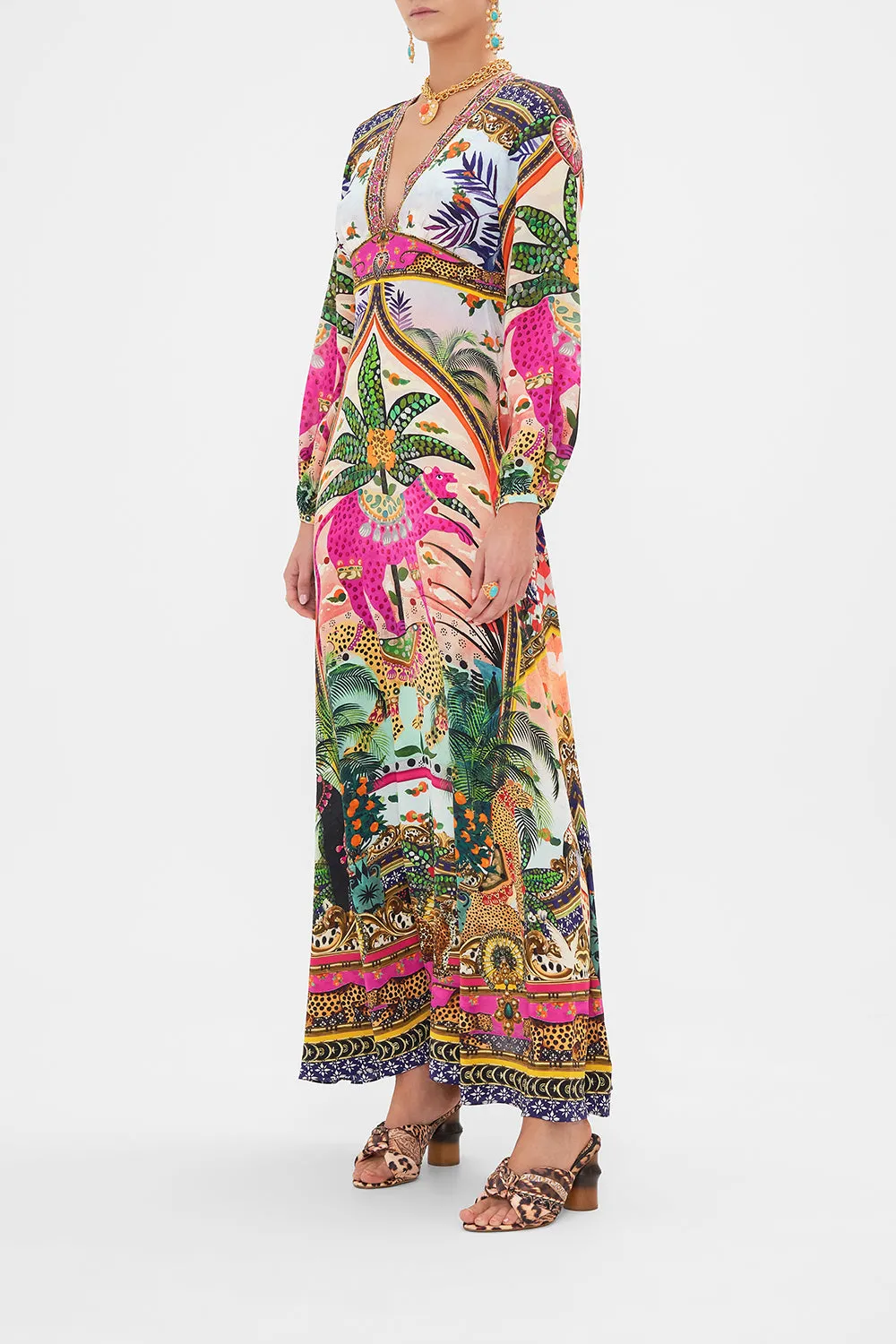 PRINTED LANTERN SLEEVE DRESS ALESSANDROS ATLANTIS