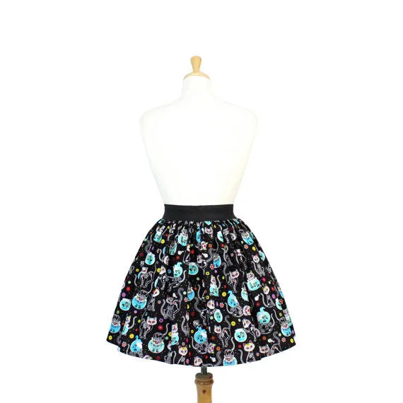 "Lindy" Day of the Dead Kitty Skirt