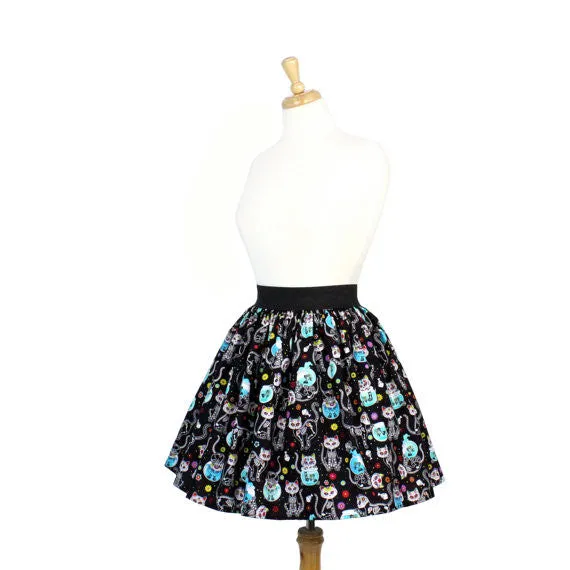 "Lindy" Day of the Dead Kitty Skirt