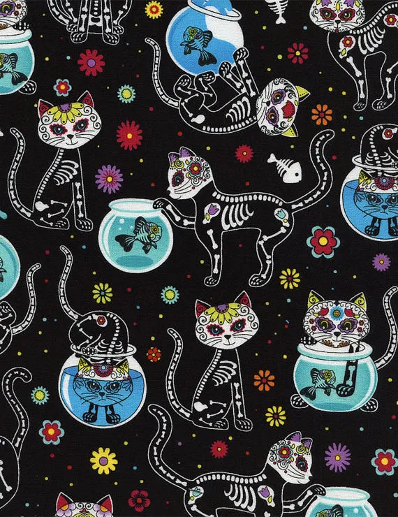 "Lindy" Day of the Dead Kitty Skirt