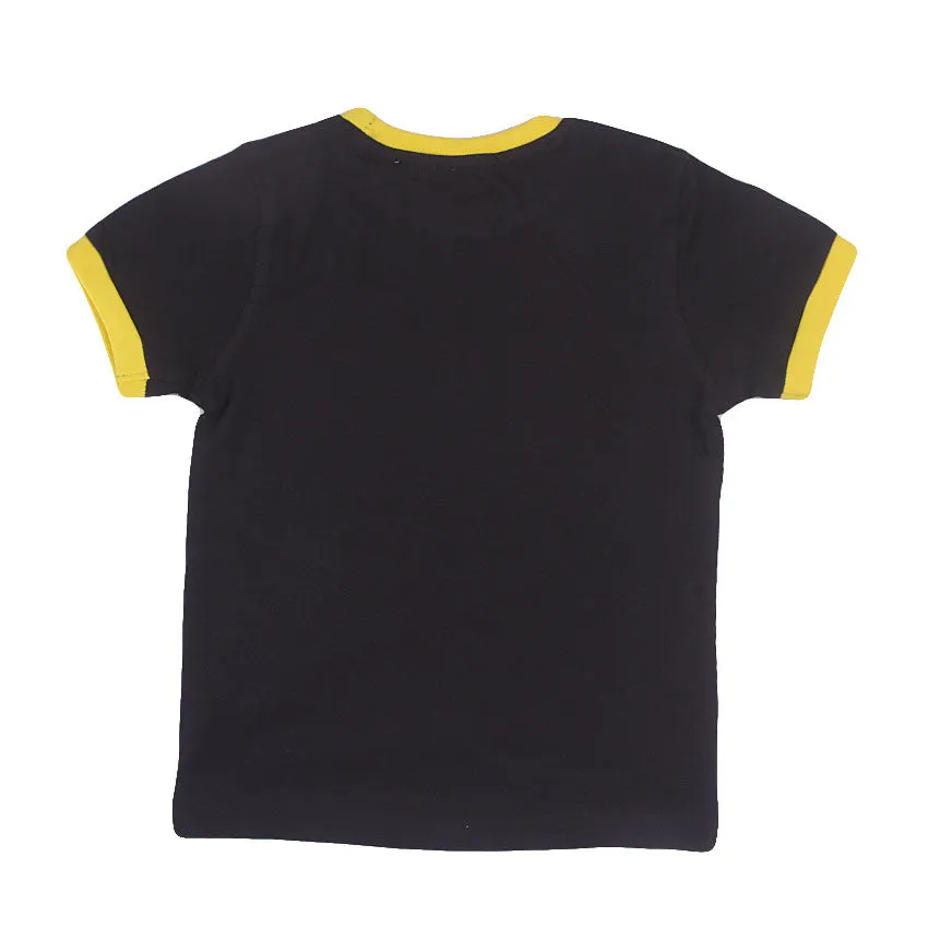 REDTAG Boy's Black T-Shirts