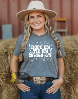 Rope Em Tie Em Brand Em Western Women's T-Shirt